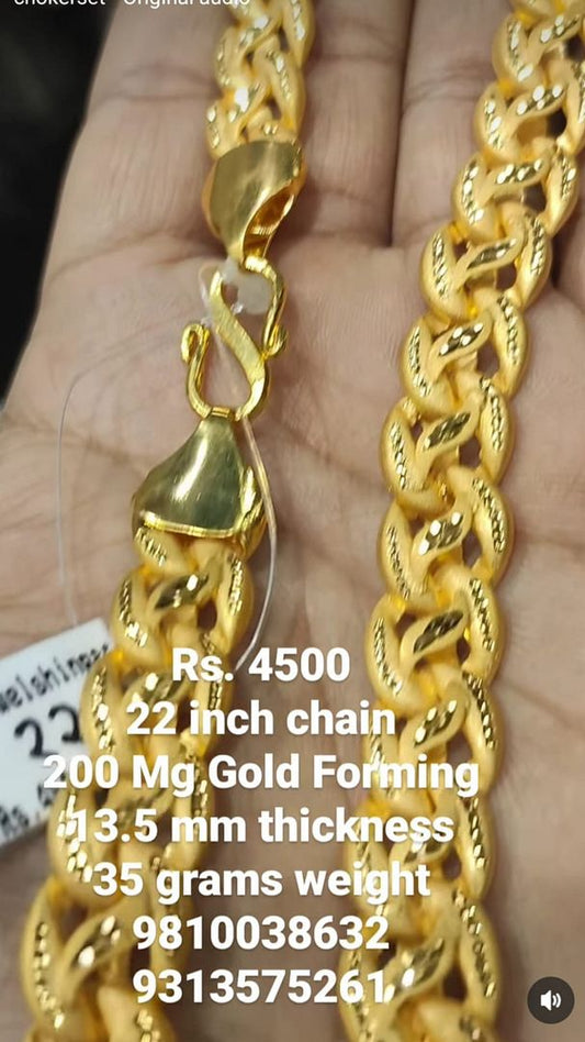 Gold Forming 200 Mg 22 Inch 13.5 mm 35 Gram Lotus Chain By Chokerset CHWA0066