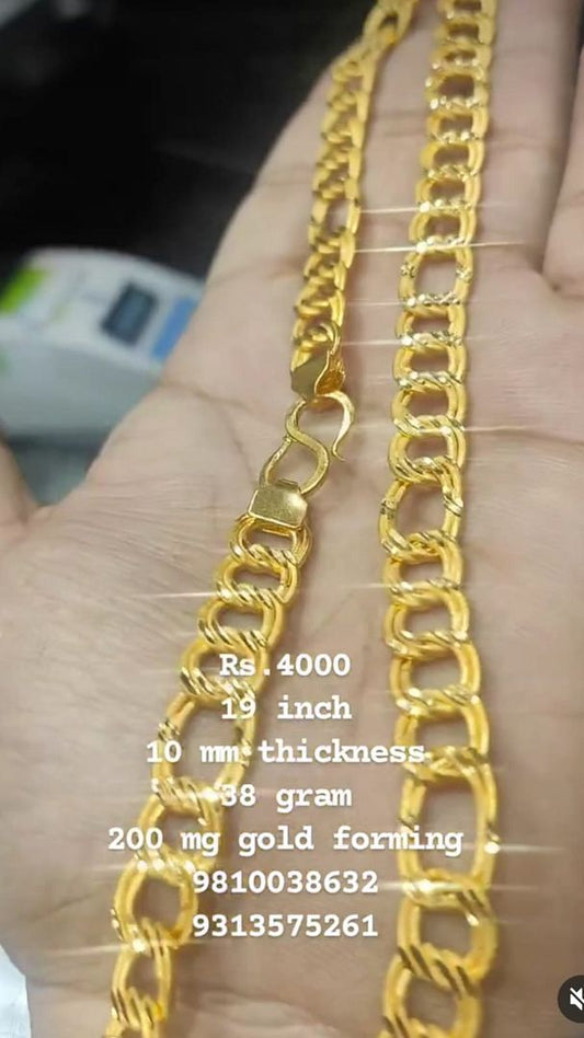 Gold Forming 200 Mg 19 Inch 10 mm 38 Gram Challa Chain By Chokerset CHWA0076