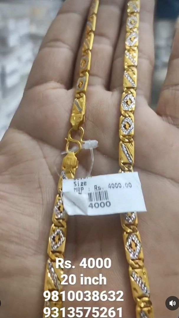Gold Forming 200 Mg 20 Inch 6 mm 25 Gram Two Tone Chain By Chokerset CHWA0081