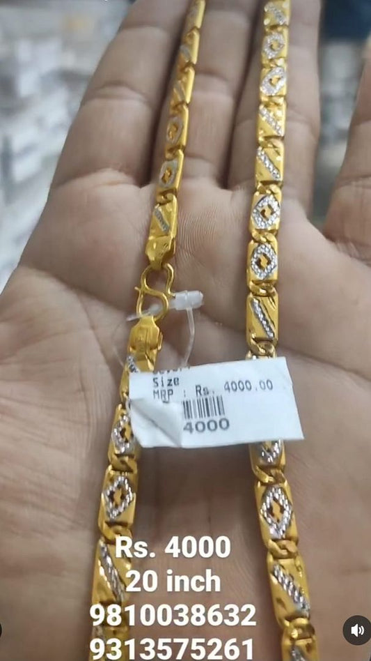 Gold Forming 200 Mg 20 Inch 6 mm 25 Gram Two Tone Chain By Chokerset CHWA0081