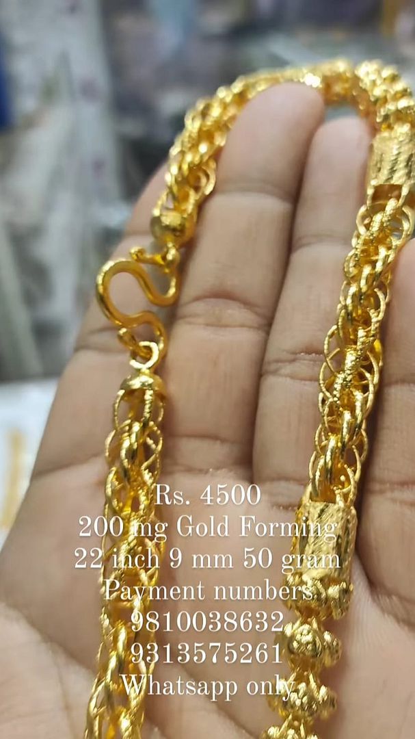 Gold Forming 200 Mg 22 Inch 9 mm 50 Gram Cylindrical Chain By Chokerset CHWA0120