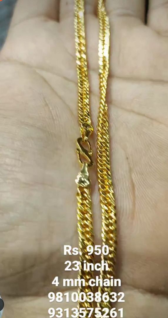 Gold Forming 200 Mg 23 Inch 4 mm 40 Gram Kunda Chain By Chokerset CHWA0129