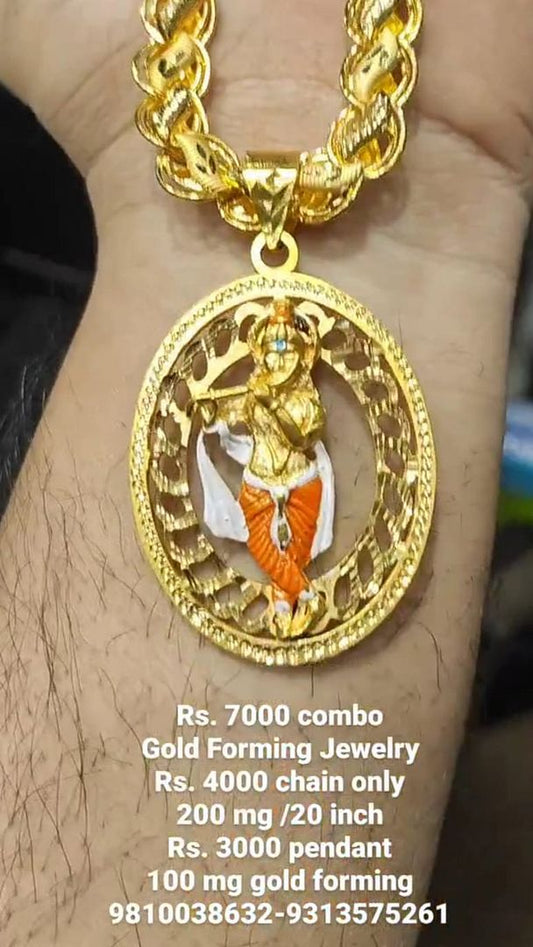 Gold Forming Chain Pendant Combo By Chokerset CPWA0099