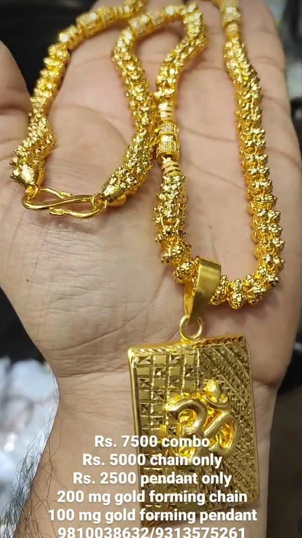 Gold Forming Chain Pendant Combo By Chokerset CPWA0101