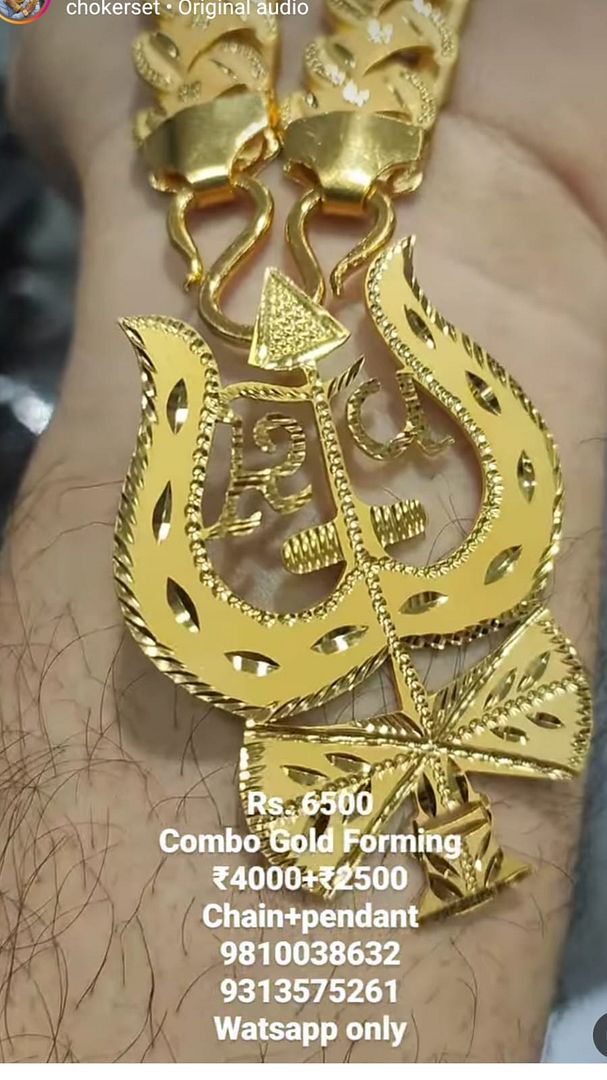 Gold Forming Chain Pendant Combo By Chokerset CPWA0104