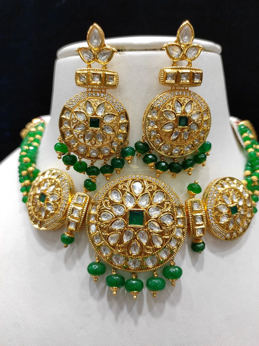 Fine Fashion Kundan Polki Jewellery Set By Chokerset CSACS436