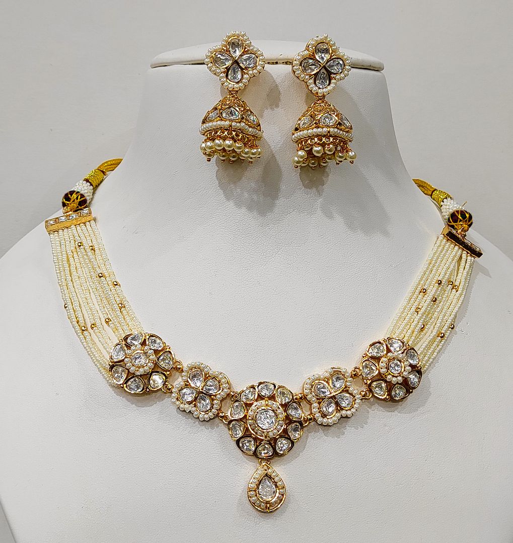Antique Gold Forming Necklace Earrings By Chokerset NECK4710