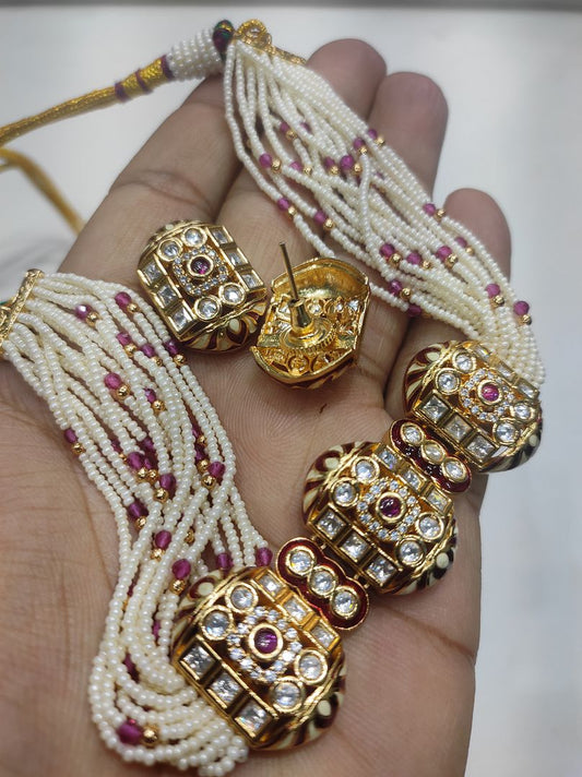 Fine Polki Kundan Antique Set By Chokerset APS910