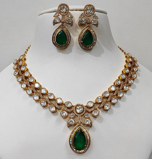 Antique Gold Forming Necklace Earrings By Chokerset NECK4708