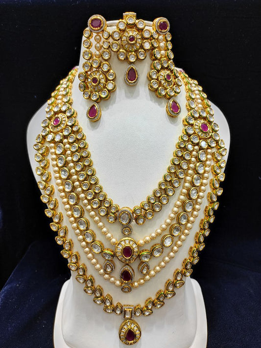 Fine Fashion Kundan Polki Jewellery Set By Chokerset CSACS418