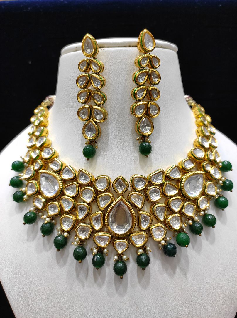 Fine Fashion Kundan Polki Jewellery Set By Chokerset CSACS407