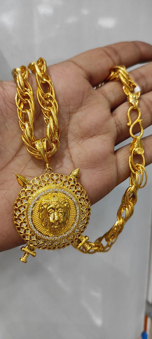 24 Size 200 Mg. Gold Forming Chain Pendant By Chokerset CSCP2878