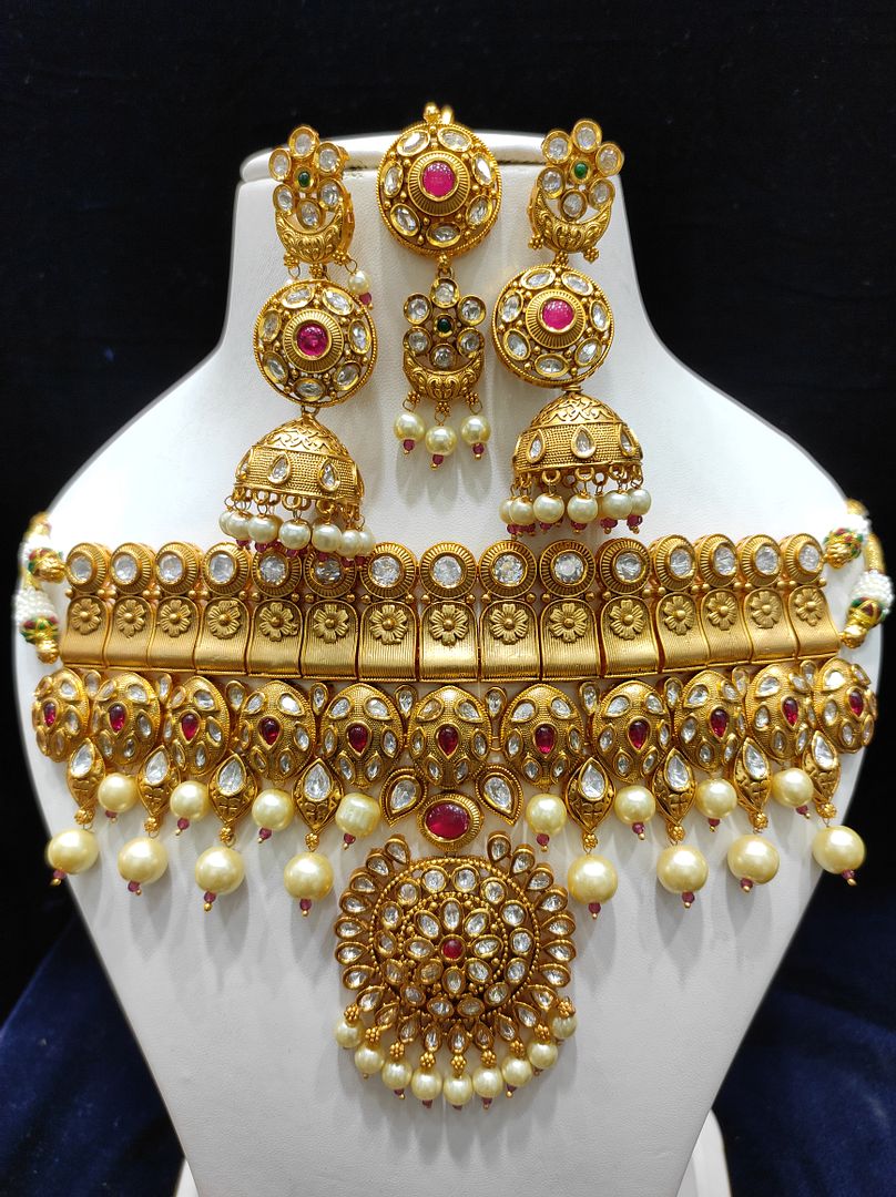 Fine Fashion Kundan Polki Jewellery Set By Chokerset CSACS412