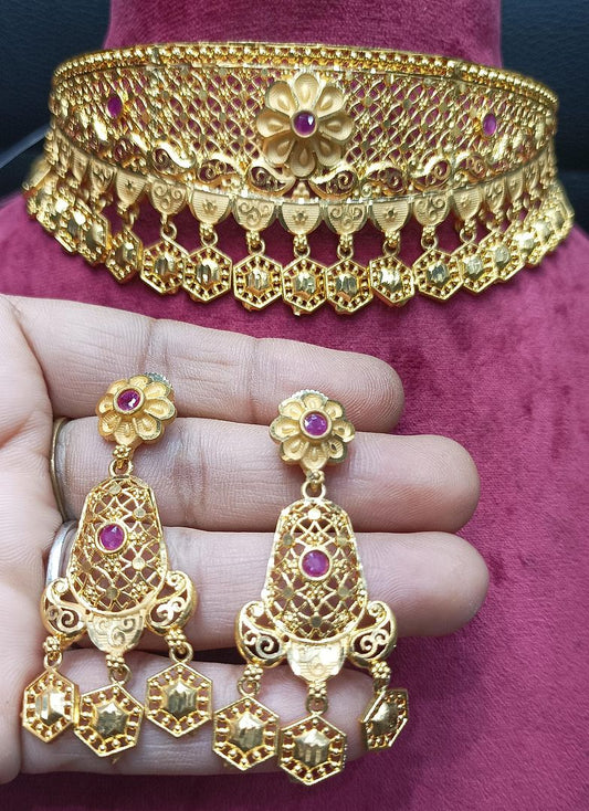 100 Mg. Gold Forming Necklace By Chokerset CSGF1753