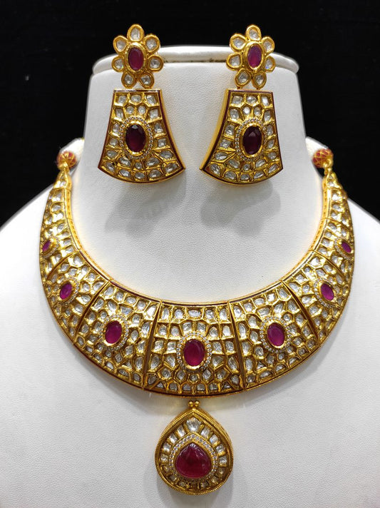 Fine Fashion Kundan Polki Jewellery Set By Chokerset CSACS402