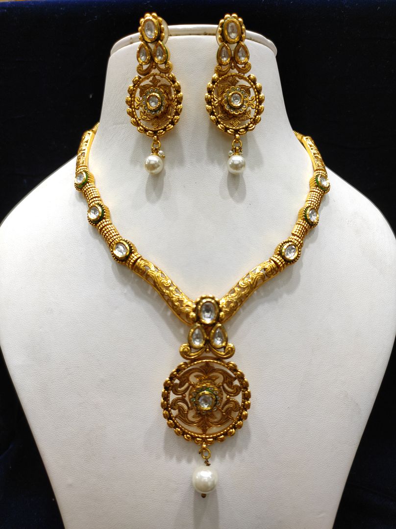 Fine Fashion Kundan Polki Jewellery Set By Chokerset CSACS429