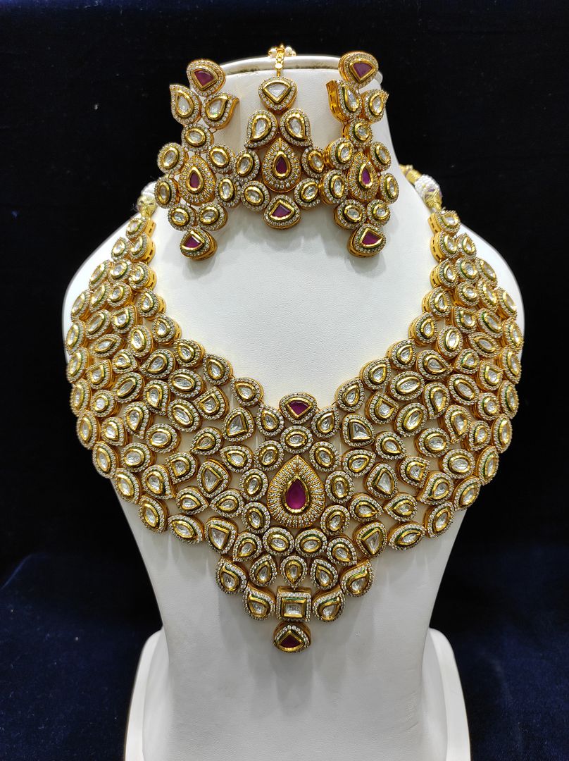 Fine Fashion Kundan Polki Jewellery Set By Chokerset CSACS406