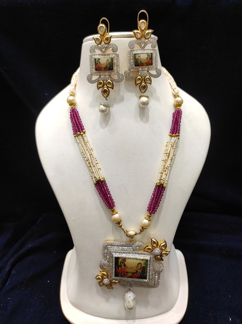 Fine Fashion Kundan Polki Jewellery Pendant Set By Chokerset CSACP468