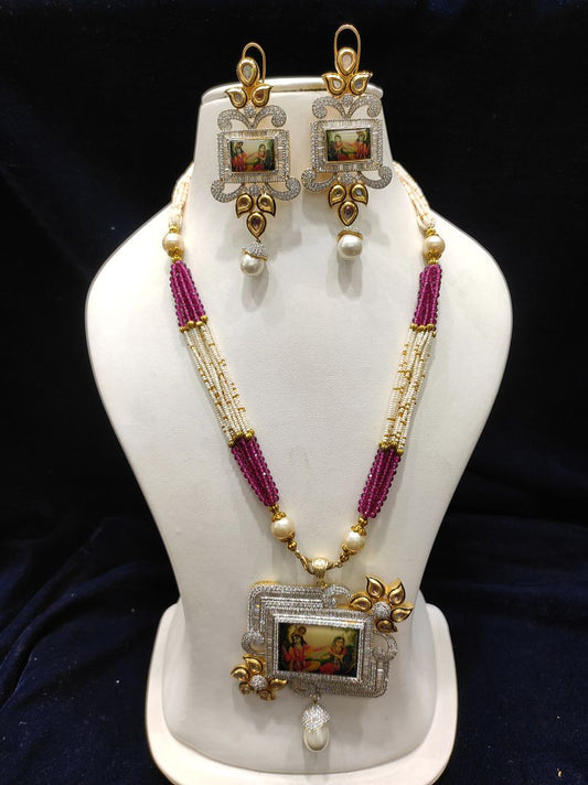 Fine Fashion Kundan Polki Jewellery Pendant Set By Chokerset CSACP468