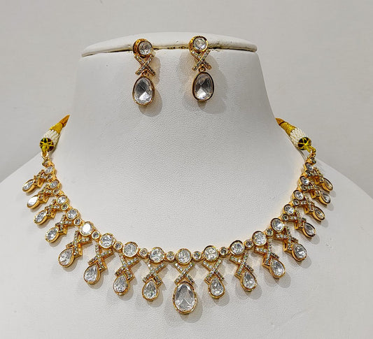 Antique Gold Forming Necklace Earrings By Chokerset NECK4711