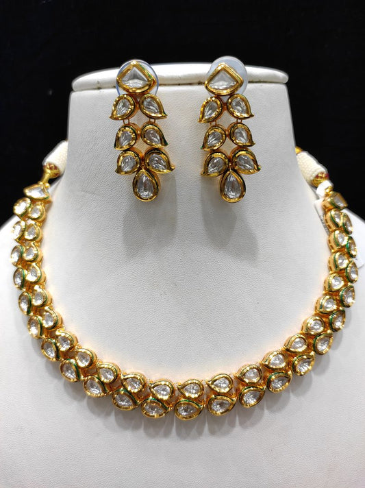 Fine Fashion Kundan Polki Jewellery Set By Chokerset CSACS431