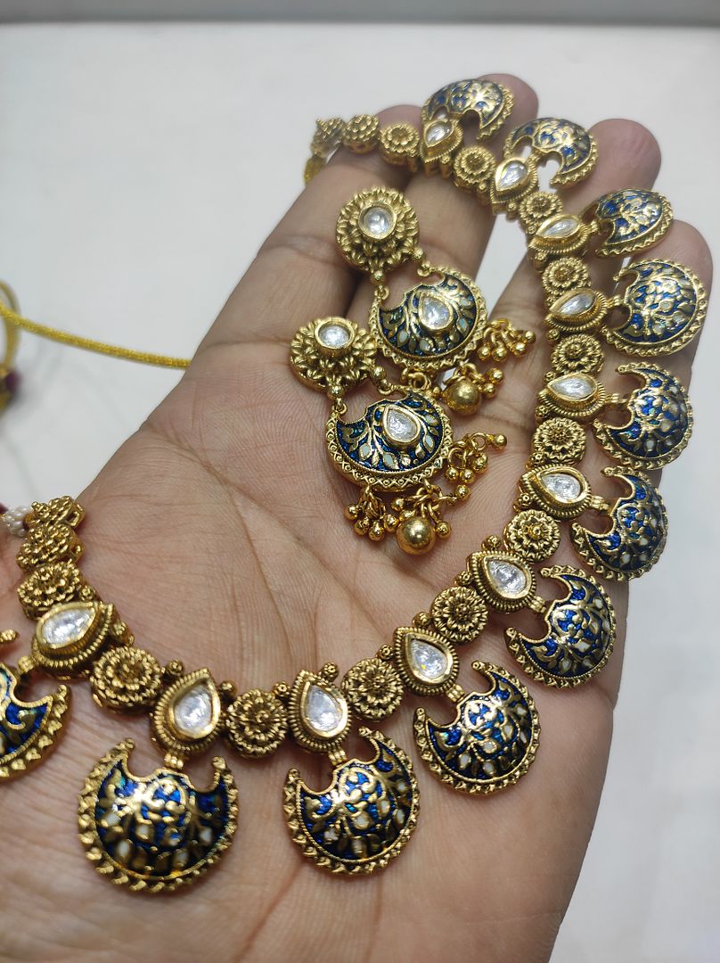 Fine Polki Kundan Antique Set By Chokerset APS902