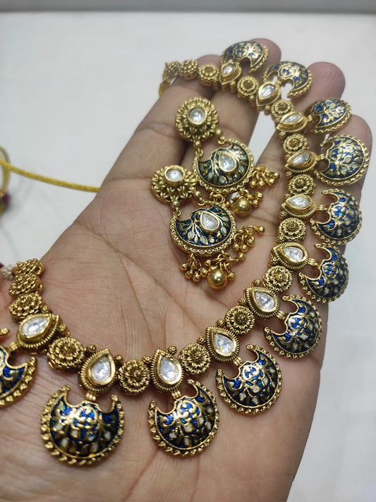 Fine Polki Kundan Antique Set By Chokerset APS902