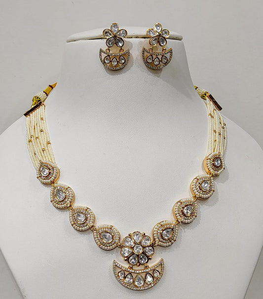 Antique Gold Forming Necklace Earrings By Chokerset NECK4709