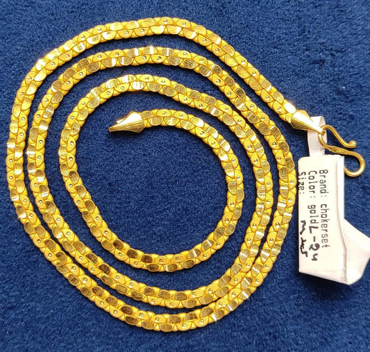 24 Size 200 Mg.1 Gram 24 kt Gold Forming Concept Chains By Chokerset  CSCHAIN1056