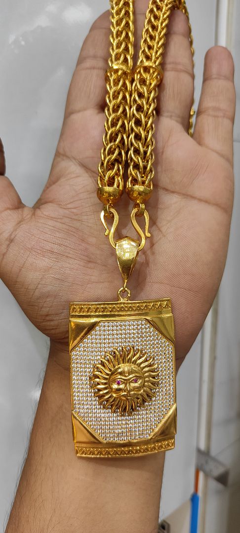 21 Size 200 Mg. Gold Forming Chain Pendant By Chokerset CSCP2879
