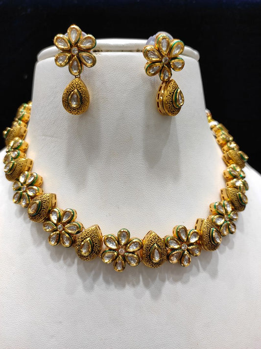 Fine Fashion Kundan Polki Jewellery Set By Chokerset CSACS440