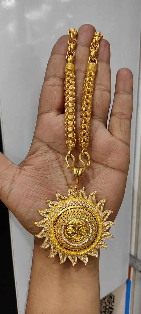 22 Size 200 Mg. Gold Forming Chain Pendant By Chokerset CSCP2885