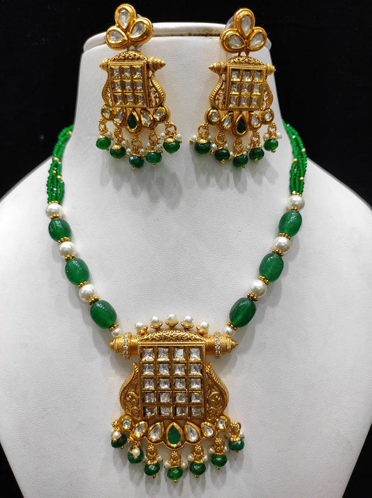 Fine Fashion Kundan Polki Jewellery Set By Chokerset CSACS451