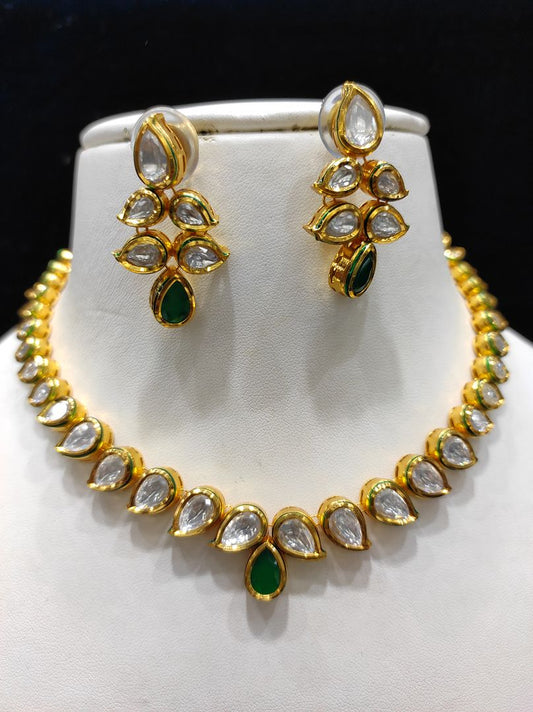 Fine Fashion Kundan Polki Jewellery Set By Chokerset CSACS439