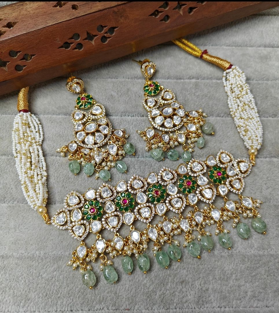 Fine Polki Kundan Antique Set By Chokerset APS941