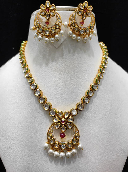 Fine Fashion Kundan Polki Jewellery Set By Chokerset CSACS459