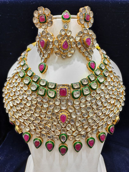 Fine Fashion Kundan Polki Jewellery Set By Chokerset CSACS419