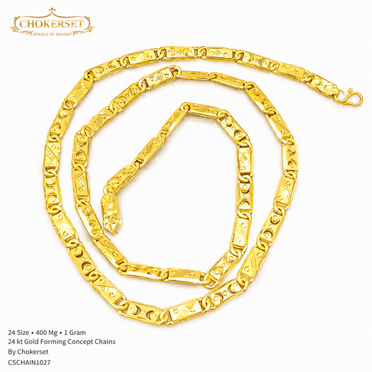 24 Size 400 Mg.1 Gram 24 kt Gold Forming Concept Chains By Chokerset  CSCHAIN1027