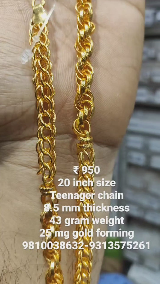 Teenager Partywear Chain SIZE 20 ( 50.8 CM ) 8.5 mm 43 gram 25 mg Gold forming Jewellery By Chokerset (88320517)