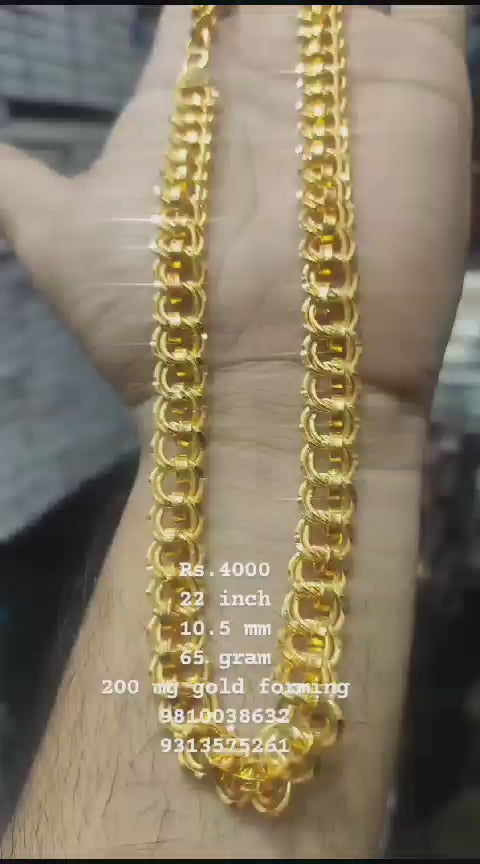 Double Challa Chain SIZE 22 ( 55.88 CM ) 65 Gram 10.5 MM 200 MG Gold Forming Jewellery By Chokerset (20230813)