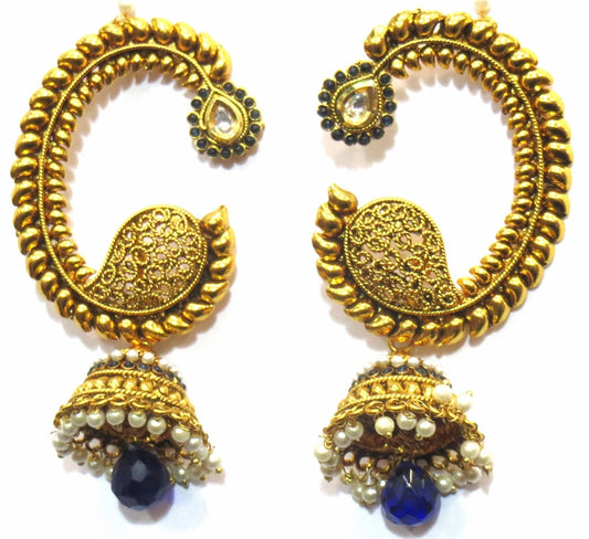 Shingar jewelry Ksvk Jewels Polki Kundan Earrings For Women Jewellery ( 10229-pj-blue ) - JEWELSHINGAR