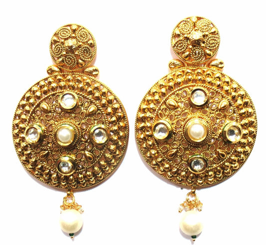 Shingar jewelry Ksvk Jewels Polki Kundan Earrings For Women Jewellery ( 10246-pe-pearls ) - JEWELSHINGAR