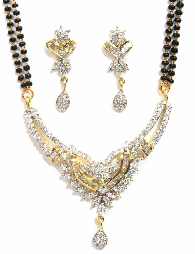 Jewelshingar Cubic Zirconia Mangalsutra Set For Women Jewellery ( 10284-p2 ) - JEWELSHINGAR