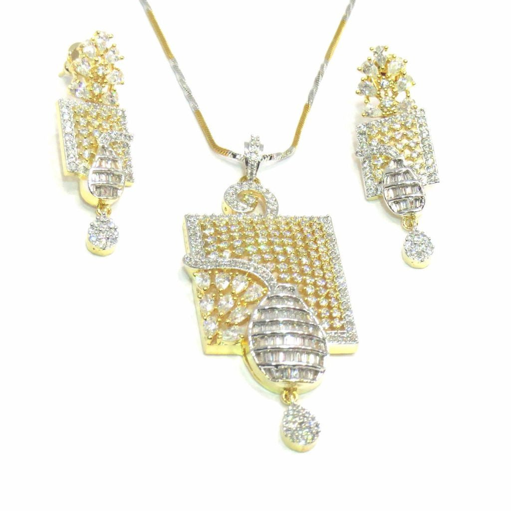 Jewelshingar American Diamond Pendant Set For Women ( 11432-psad ) - JEWELSHINGAR