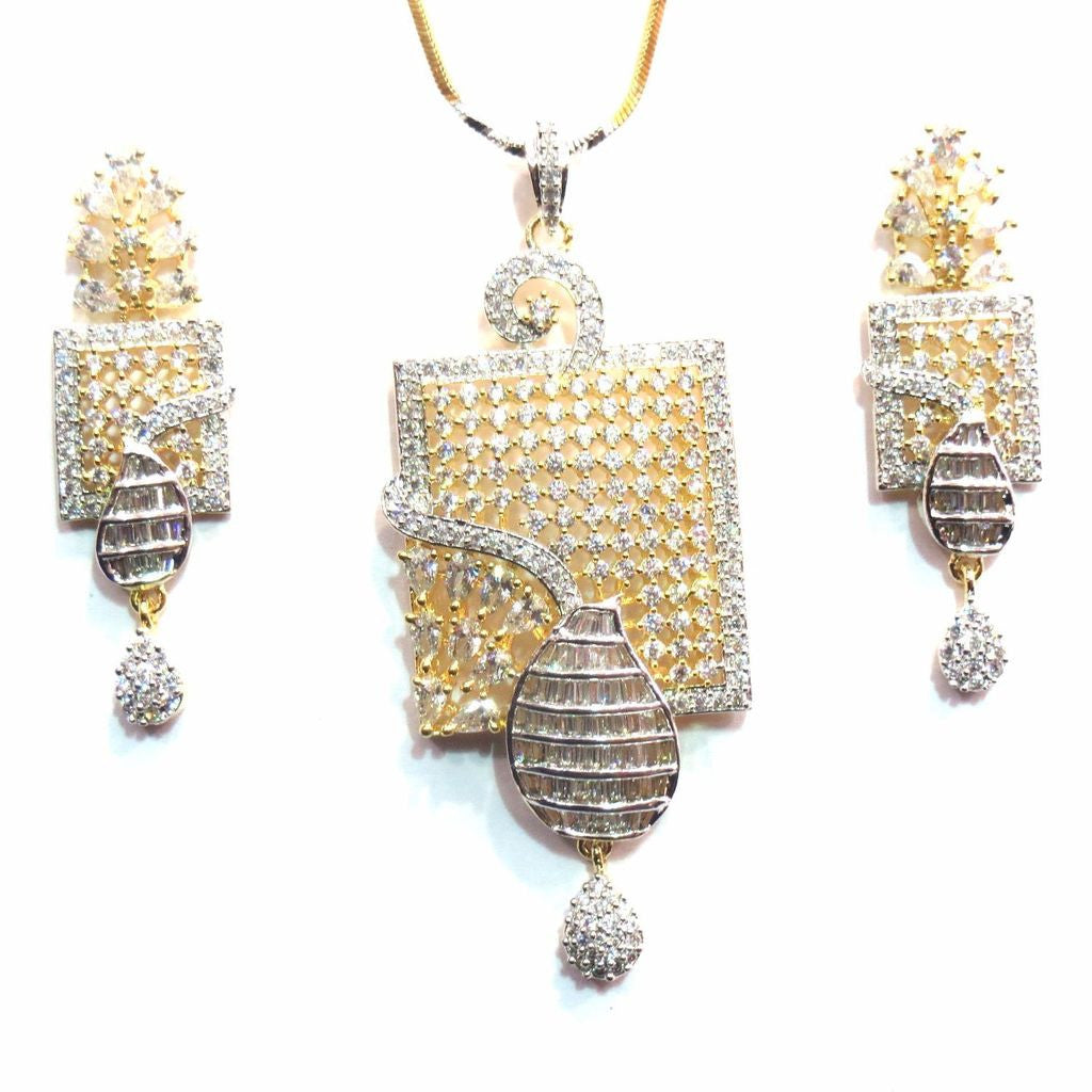 Jewelshingar American Diamond Pendant Set For Women ( 11432-psad ) - JEWELSHINGAR