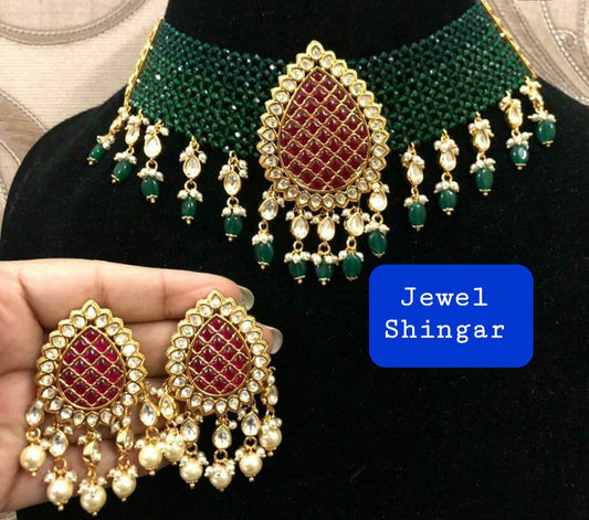 Jewelshingar fine choker necklace set