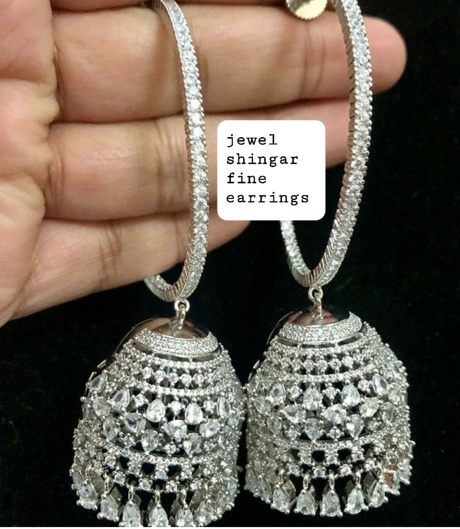 Jewelshingar Finest Austrian Diamond Bali jhumki Dandlers earrings (193108JS)