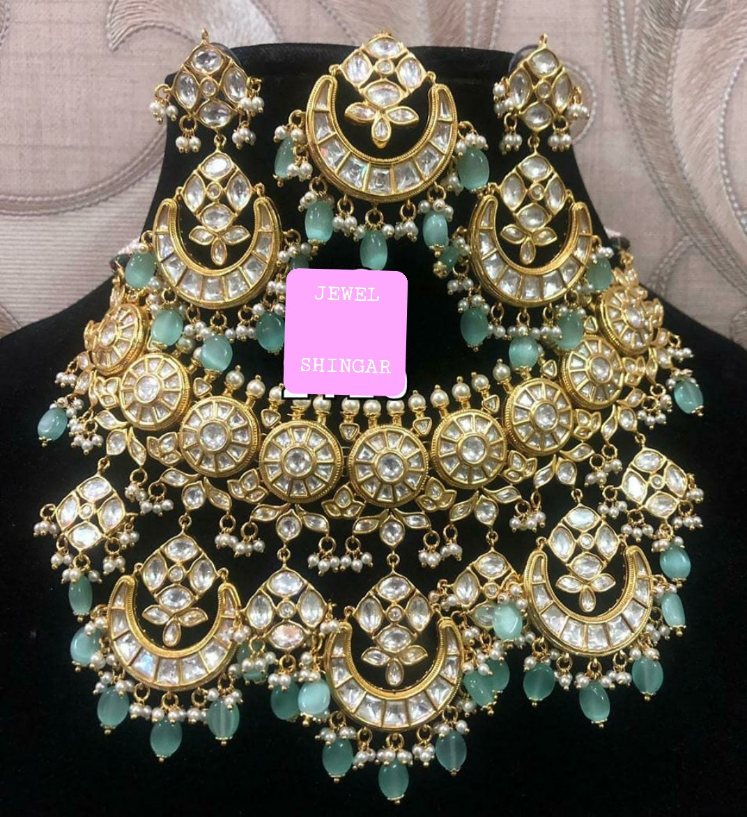 JEWELSHINGAR FINE POLKI KUNDAN NECKLACE SET (002857JS)