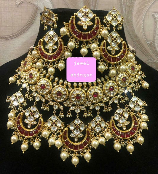 JEWELSHINGAR FINE POLKI KUNDAN NECKLACE SET (002857JS)