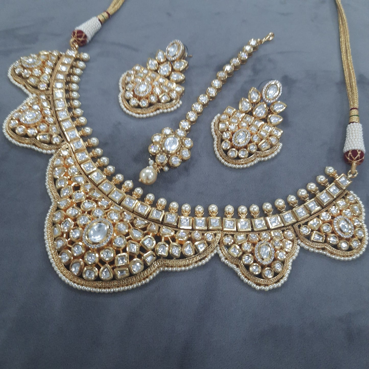 JEWELSHINGAR kundan Necklace with earrings(201550ACS)